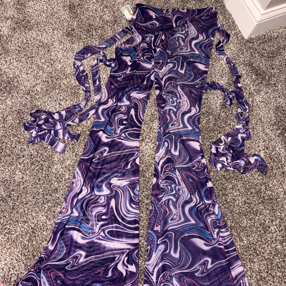 SHEIN Purple Swirl Coverup Pants